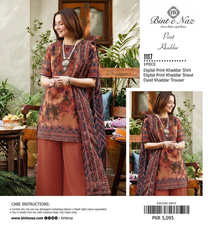 BINT E NAZ KHADDAR THREE PIECE