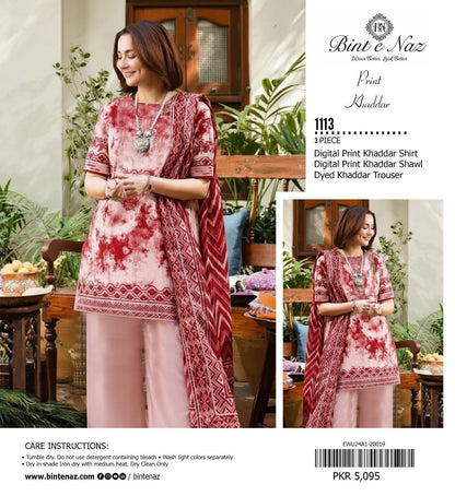 BINT E NAZ KHADDAR THREE PIECE