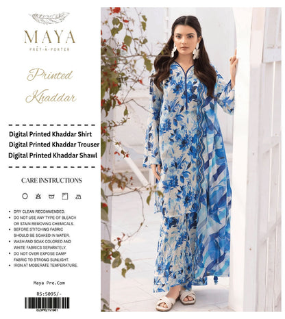 MAYA KHADDAR THREE PIECE