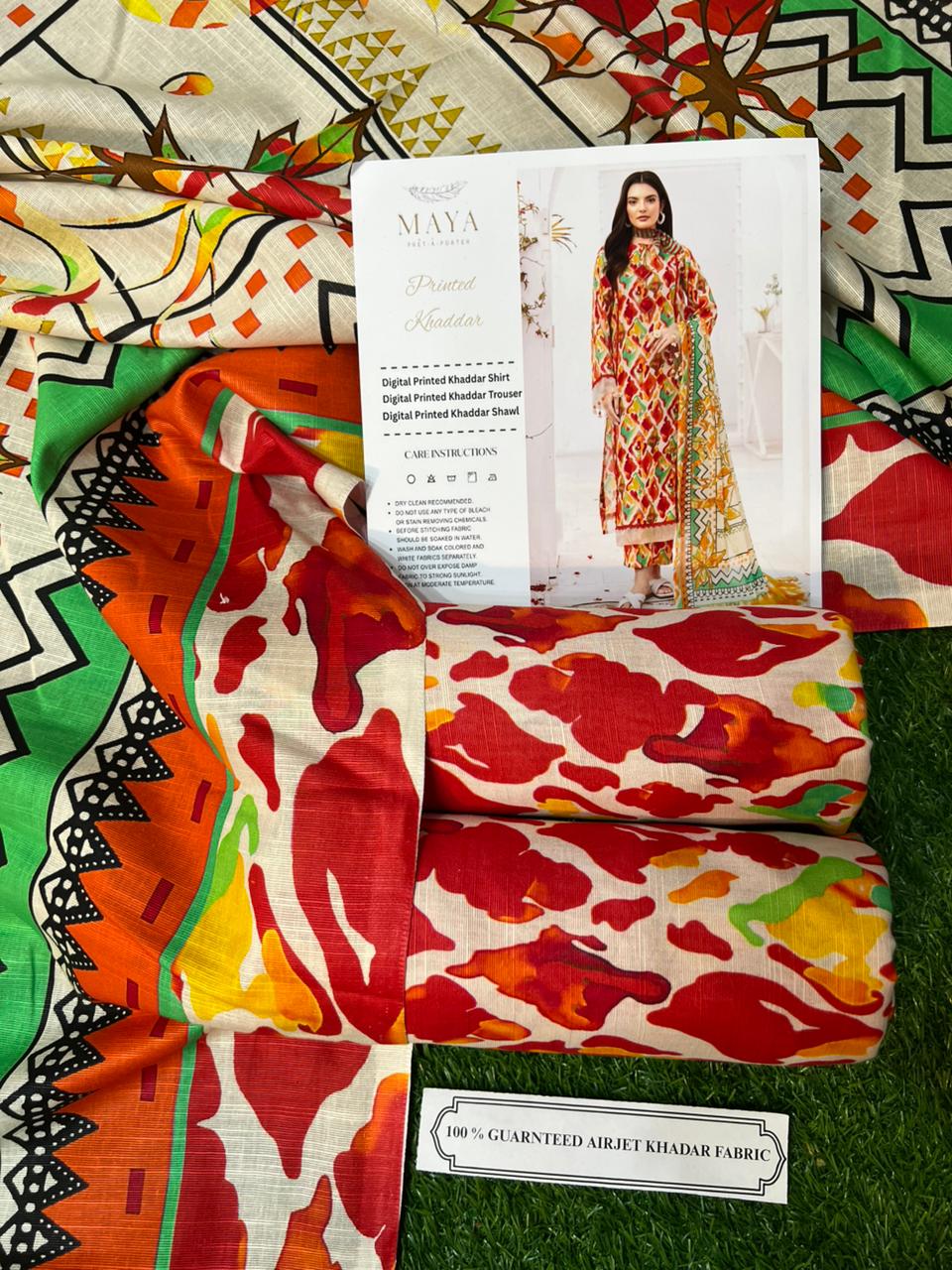 MAYA KHADDAR THREE PIECE