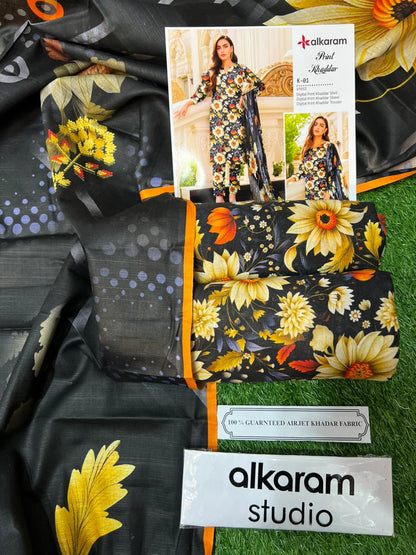 AL KARAM KHADDAR THREE PIECE