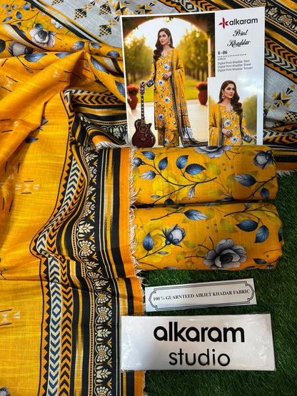 AL KARAM KHADDAR THREE PIECE