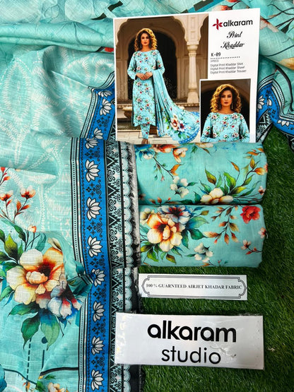 AL KARAM KHADDAR THREE PIECE