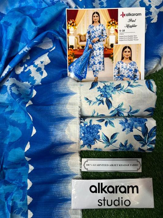 AL KARAM KHADDAR THREE PIECE