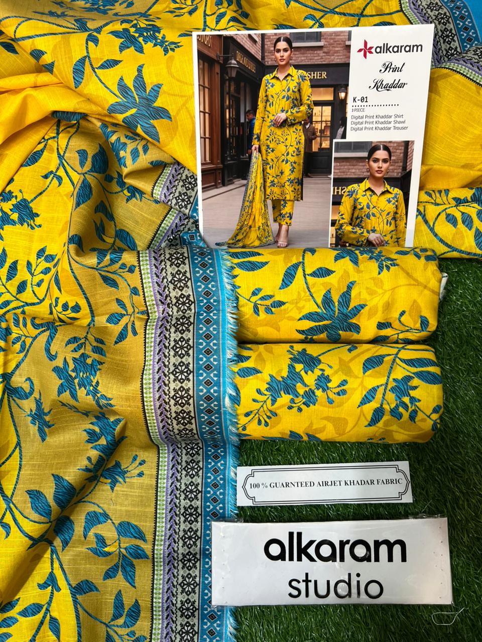 AL KARAM KHADDAR THREE PIECE