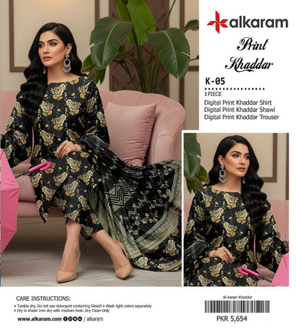 AL KARAM KHADDAR THREE PIECE