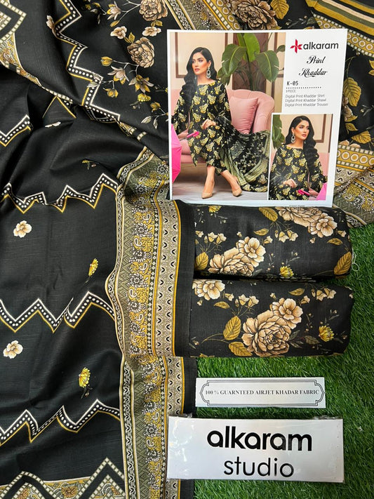 AL KARAM KHADDAR THREE PIECE