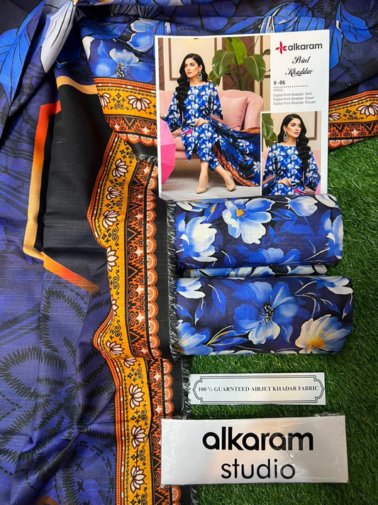 AL KARAM KHADDAR THREE PIECE