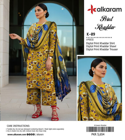 AL KARAM KHADDAR THREE PIECE