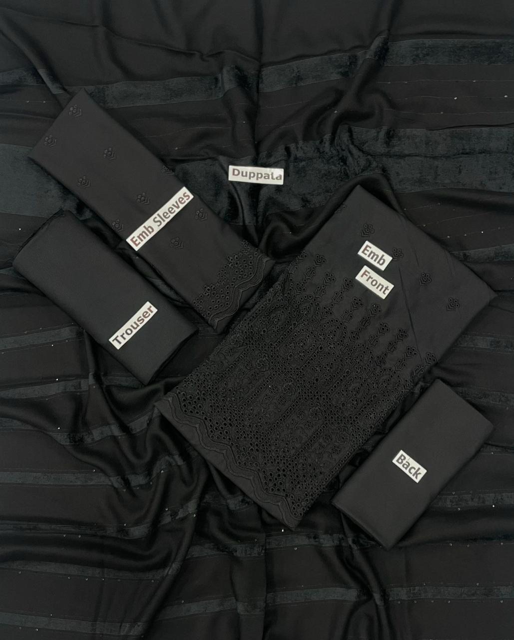 EMBROIDERY DHANAK DAMAN THREE PIECE