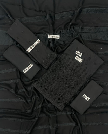 EMBROIDERY DHANAK DAMAN THREE PIECE