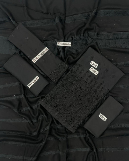 EMBROIDERY DHANAK DAMAN THREE PIECE