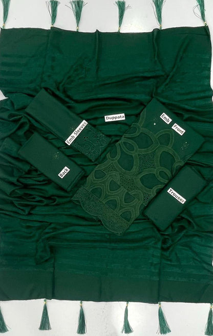 EMBROIDERY DHANAK DAMAN THREE PIECE