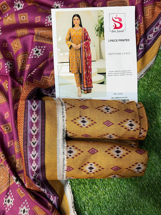 BIN SAEED DHANAK THREE PIECE