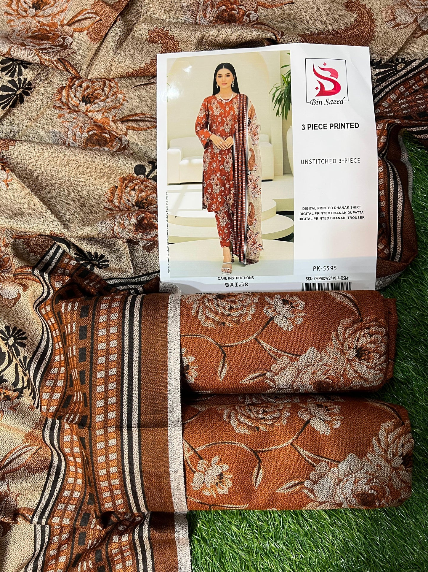 BIN SAEED DHANAK THREE PIECE