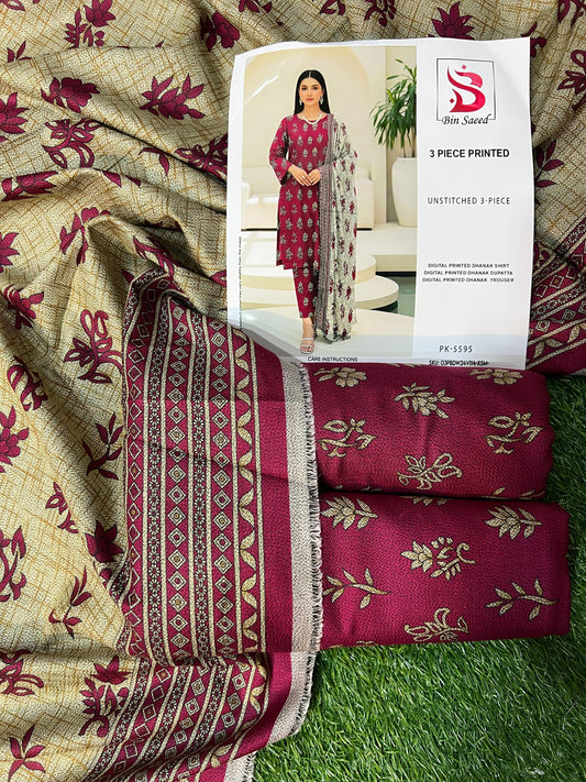 BIN SAEED DHANAK THREE PIECE
