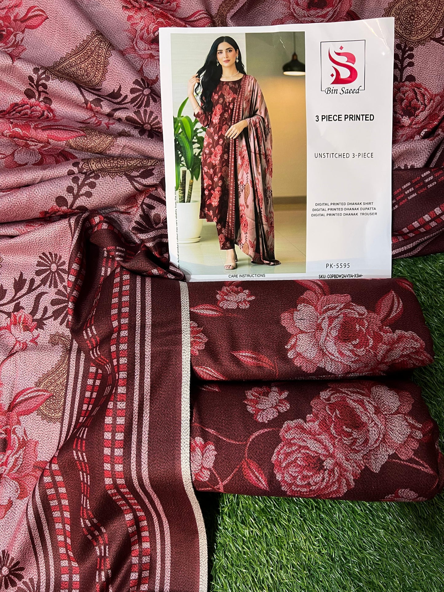 BIN SAEED DHANAK THREE PIECE