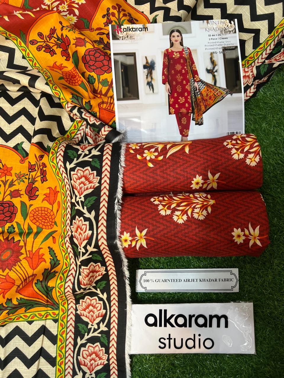 AL KARAM KHADDAR THREE PIECE