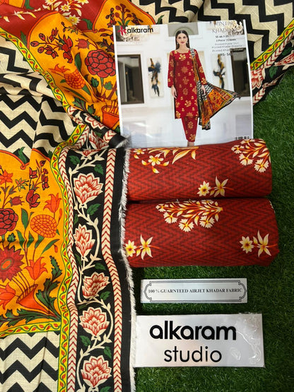 AL KARAM KHADDAR THREE PIECE