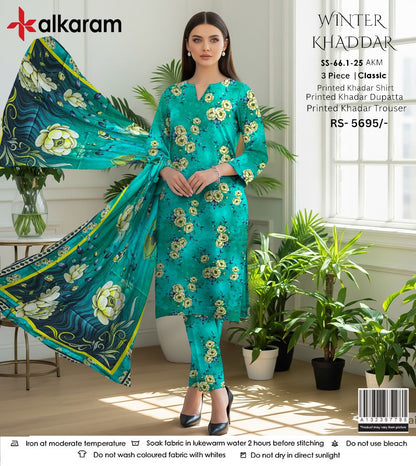 AL KARAM KHADDAR THREE PIECE