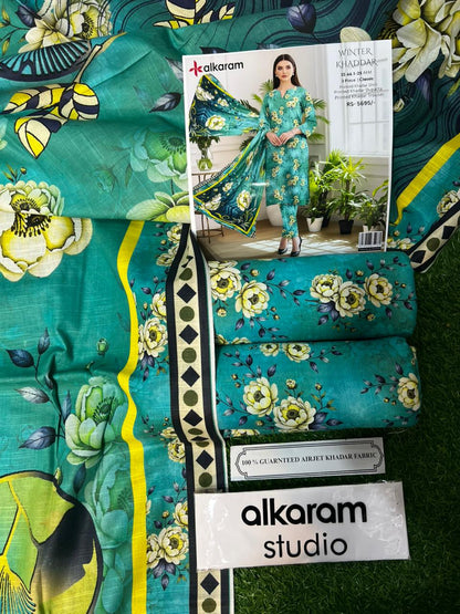 AL KARAM KHADDAR THREE PIECE