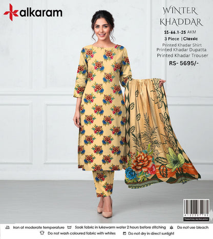AL KARAM KHADDAR THREE PIECE
