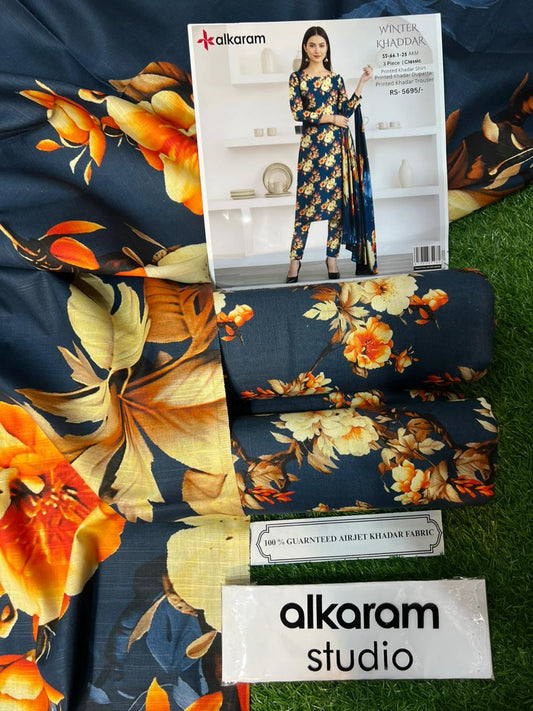 AL KARAM KHADDAR THREE PIECE