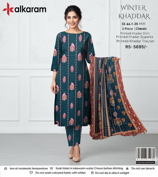 AL KARAM KHADDAR THREE PIECE
