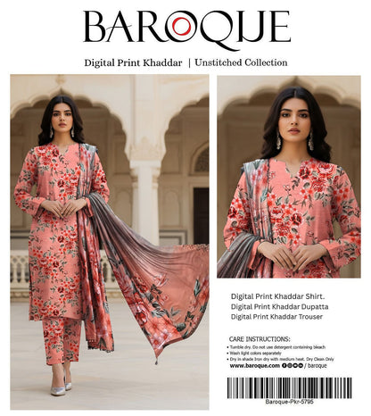 BAROQUE KHADDAR THREE PIECE