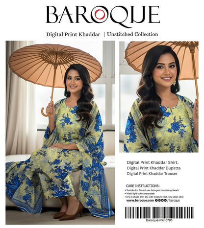 BAROQUE KHADDAR THREE PIECE