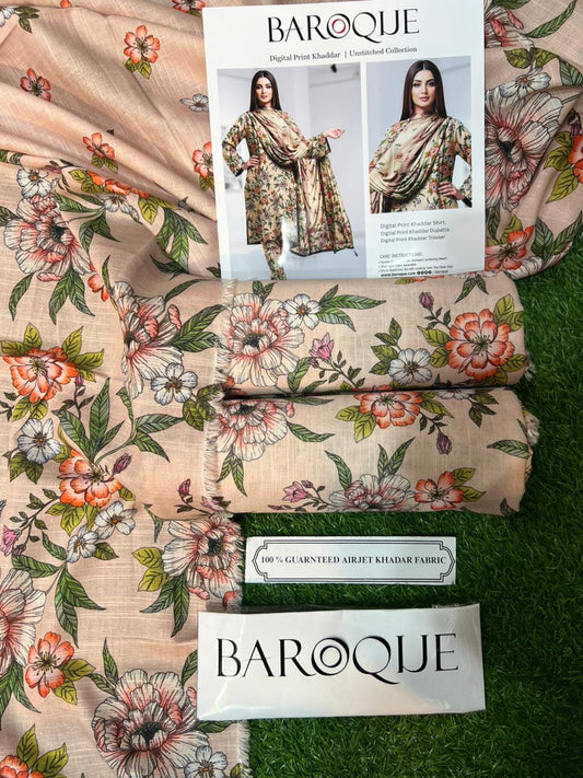 BAROQUE KHADDAR THREE PIECE