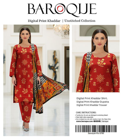 BAROQUE KHADDAR THREE PIECE