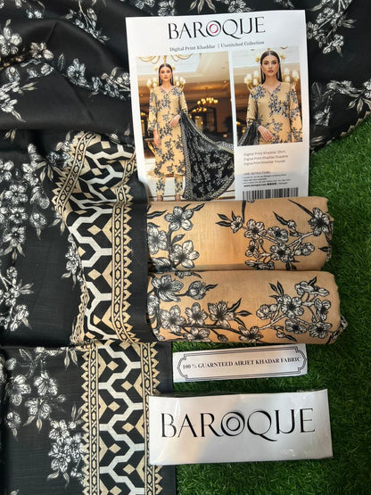 BAROQUE KHADDAR THREE PIECE