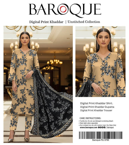 BAROQUE KHADDAR THREE PIECE