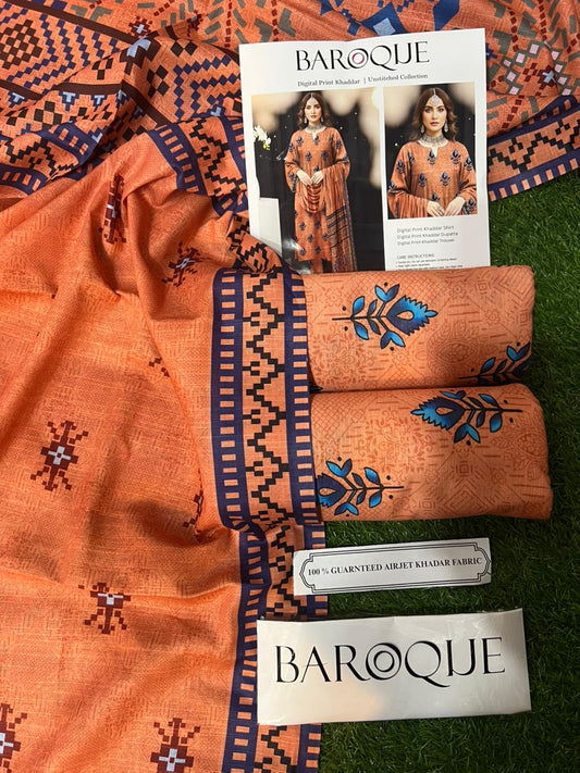 BAROQUE KHADDAR THREE PIECE