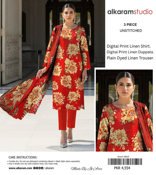 AL KARAM LINEN THREE PIECE