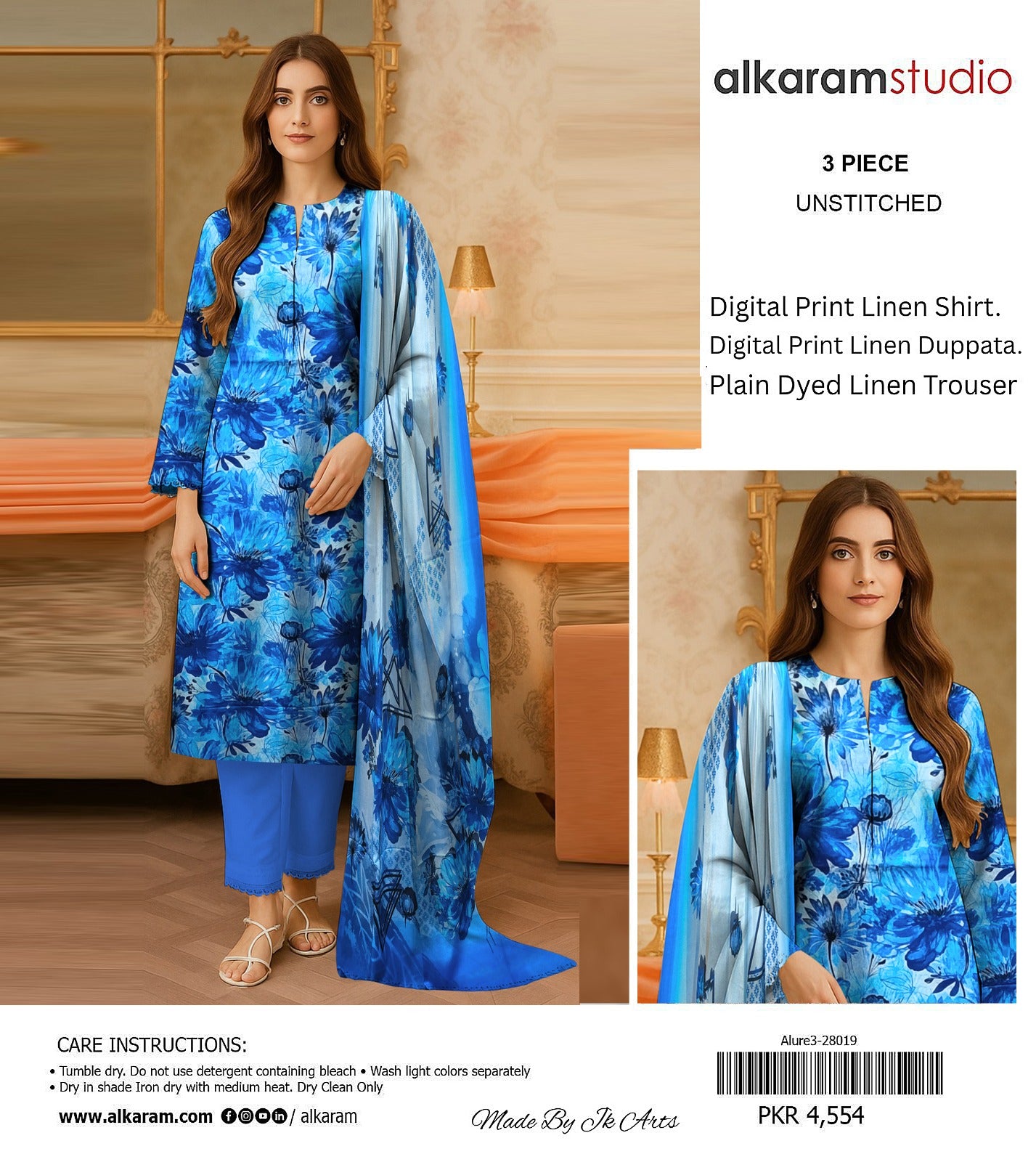 AL KARAM LINEN THREE PIECE