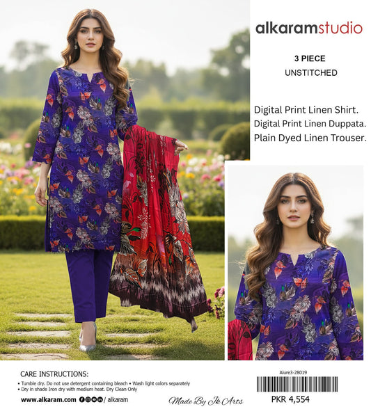 AL KARAM LINEN THREE PIECE