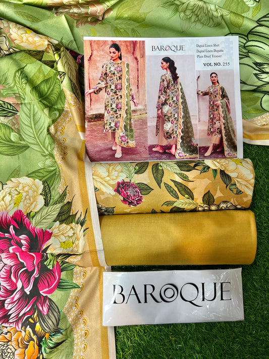 BAROQUE LINEN THREE PIECE