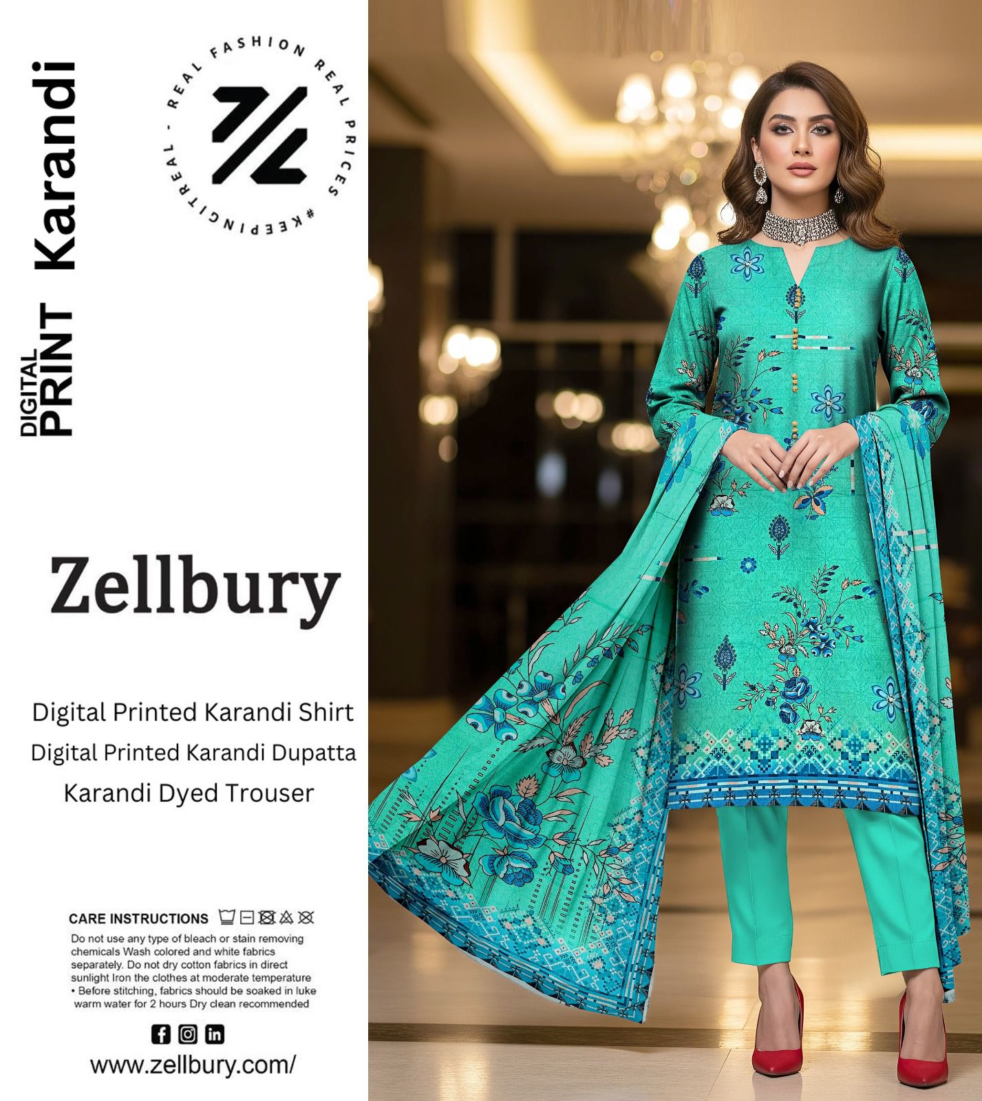 ZELLBURY KARANDI THREE PIECE