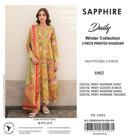 SAPPHIRE KHADDAR THREE PIECE