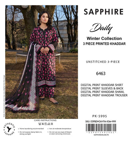 SAPPHIRE KHADDAR THREE PIECE