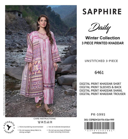 SAPPHIRE KHADDAR THREE PIECE