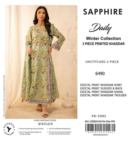 SAPPHIRE KHADDAR THREE PIECE