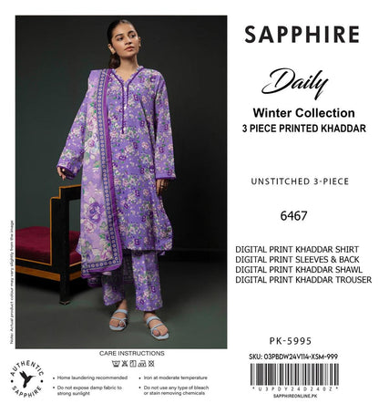SAPPHIRE KHADDAR THREE PIECE