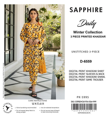 SAPPHIRE KHADDAR THREE PIECE