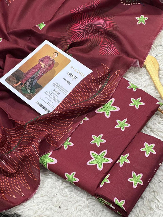 SO KAMAL KHADDAR THREE PIECE