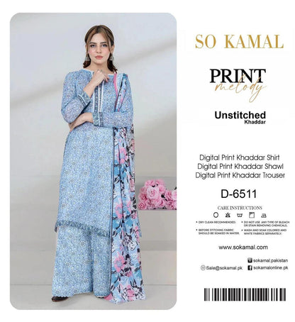 SO KAMAL KHADDAR THREE PIECE