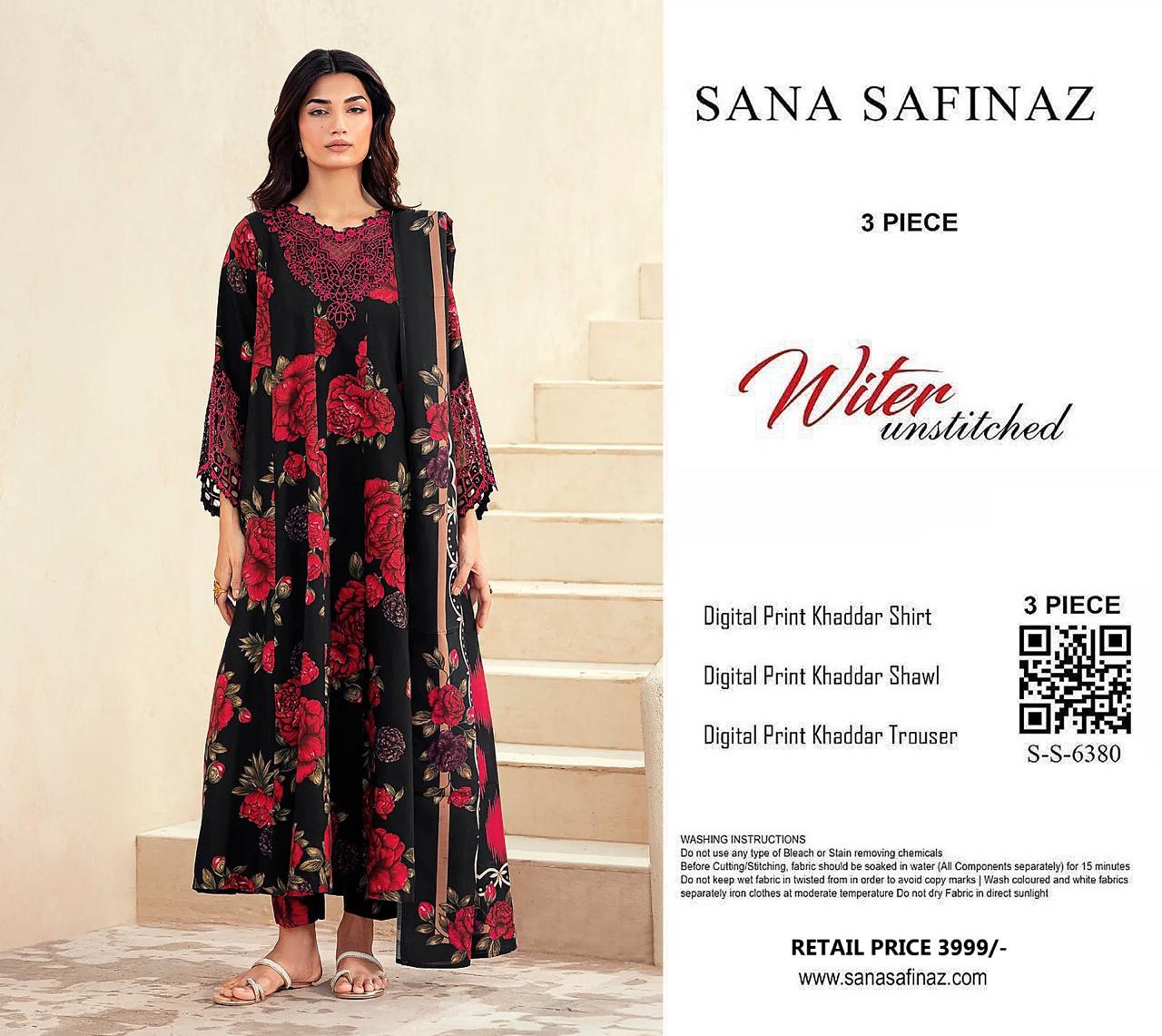 SANA SAFINA KHADDAR THREE PIECE