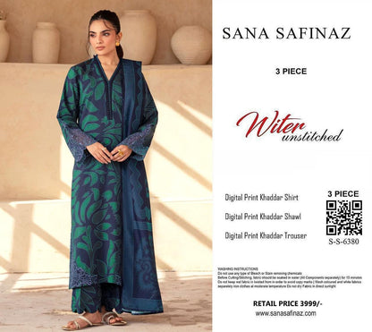SANA SAFINA KHADDAR THREE PIECE